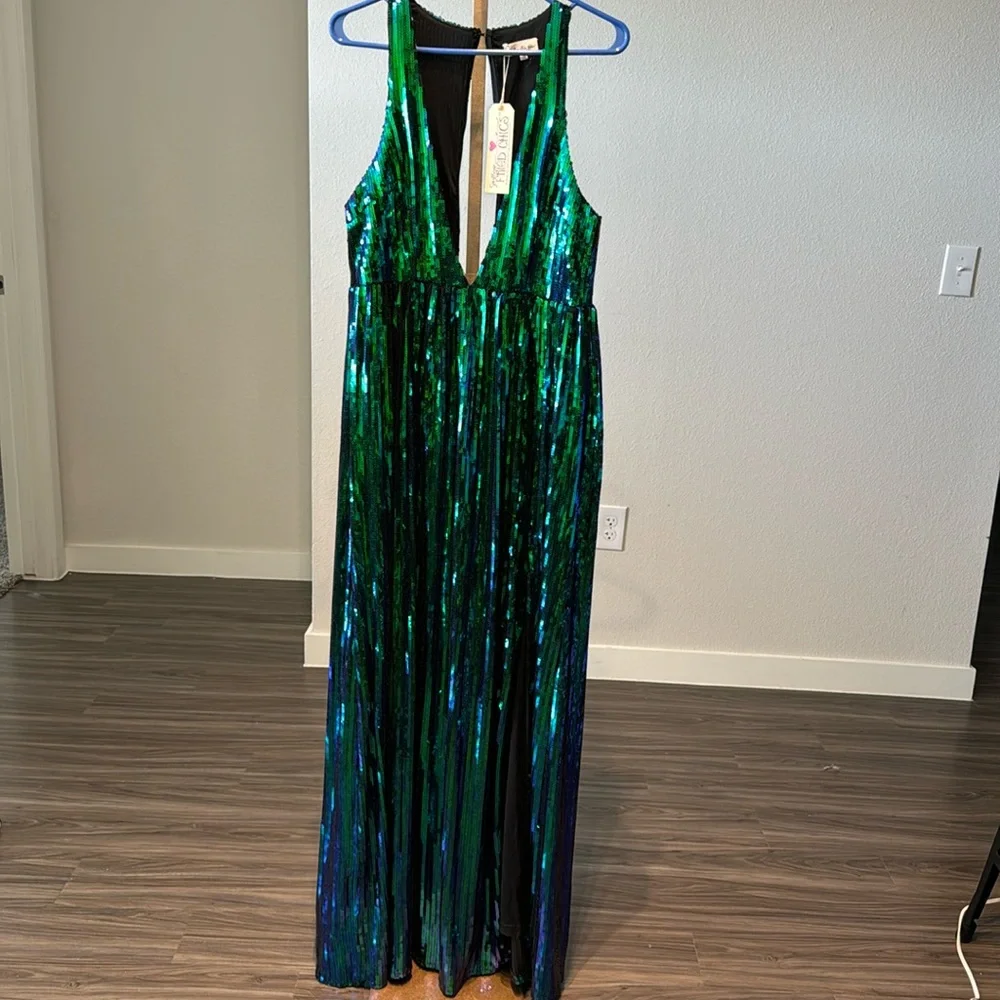 Sequin Mermaid blue/green dress - Picture 6 of 13